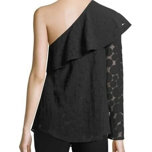 Diane von Furstenberg One-Shoulder Ruffle Circle M - Picture 2 of 10